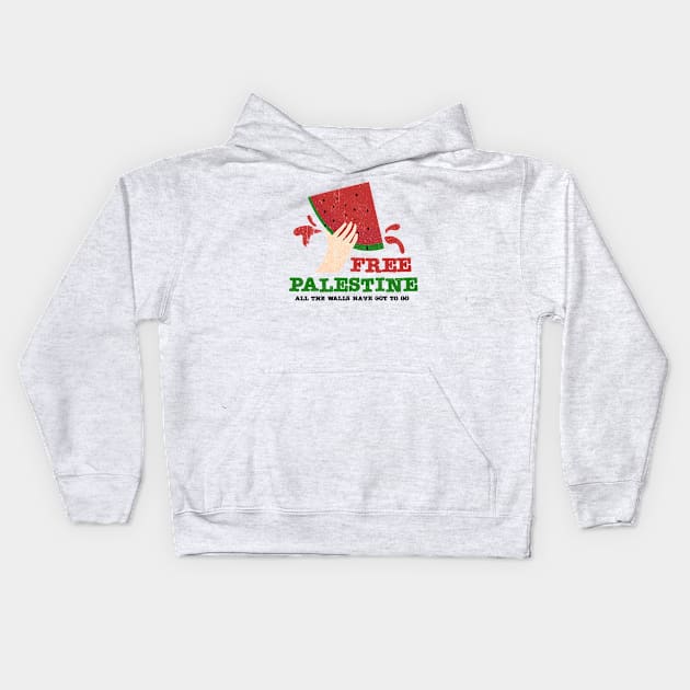 free palestine - all the walls have got to go Kids Hoodie by Cybord Design